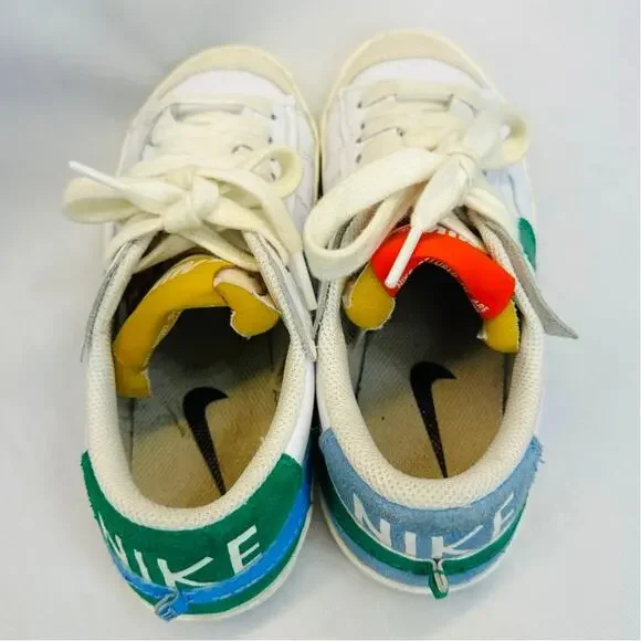 Nike Blazer Low ‘77 Jumbo “Mismatch” Leather Sneakers Size 8 (Style DQ1470-100) - Picture 6 of 7